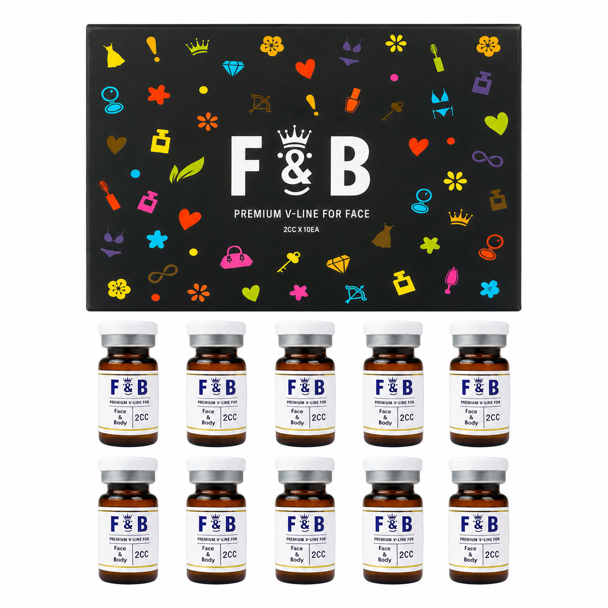 F&B Premium Aesthetic Face Contour Formula (V-Line / L-Carnitine / Lecithin / Sodium Deoxycholate) – 10 x 2 mL