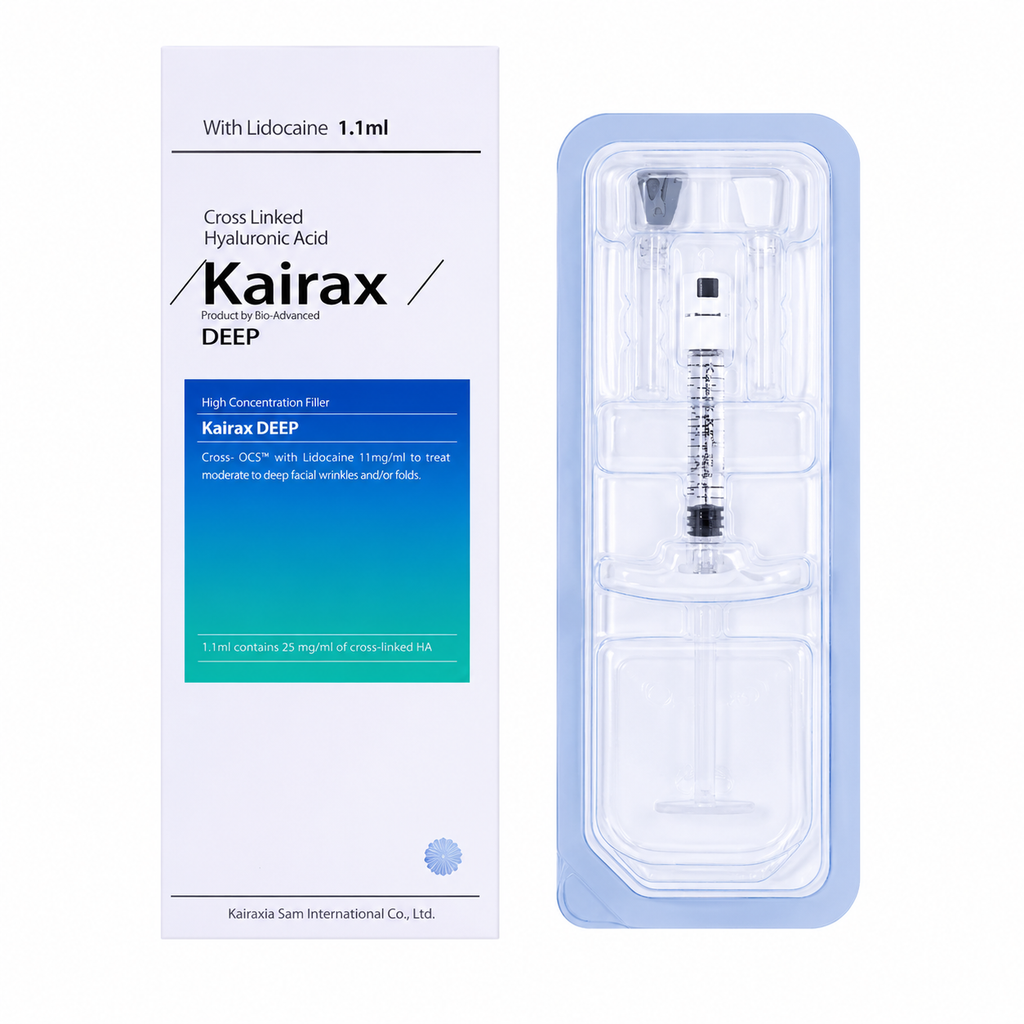 Kairax Cross-Linked Hyaluronic Acid Dermal Filler Lidocaine (Sub-Q / Deep / Fine) – 1 x 1.0 mL