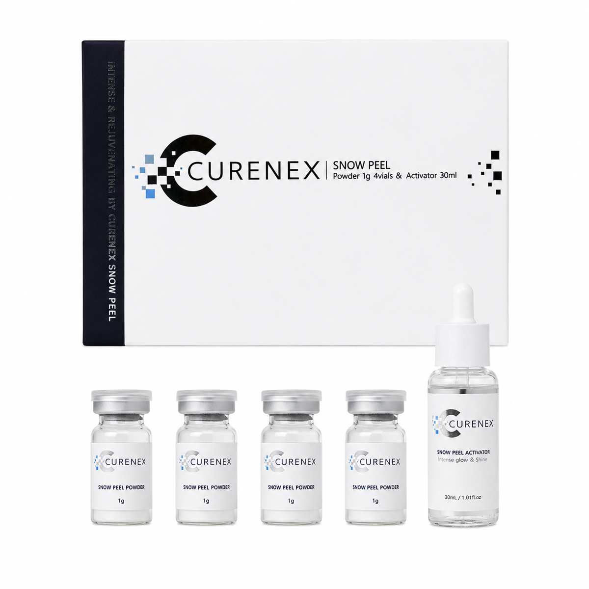 Curenex Snow Peel Peeling Ampoule & Activator – 4 x 1 g + 1 x 30 mL