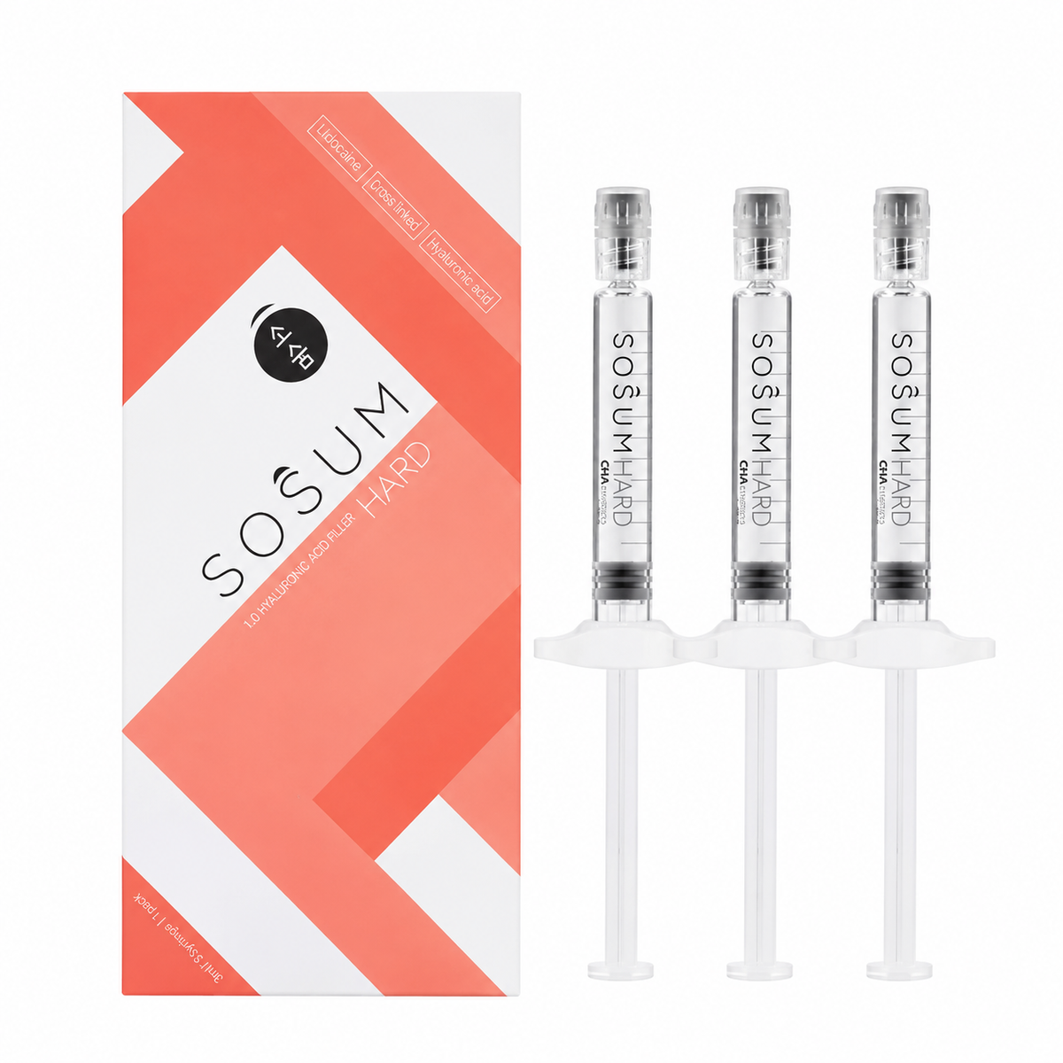 Sosum Cross-Linked Hyaluronic Acid Dermal Filler Non-Lidocaine Hard – 3 x 3.0 mL