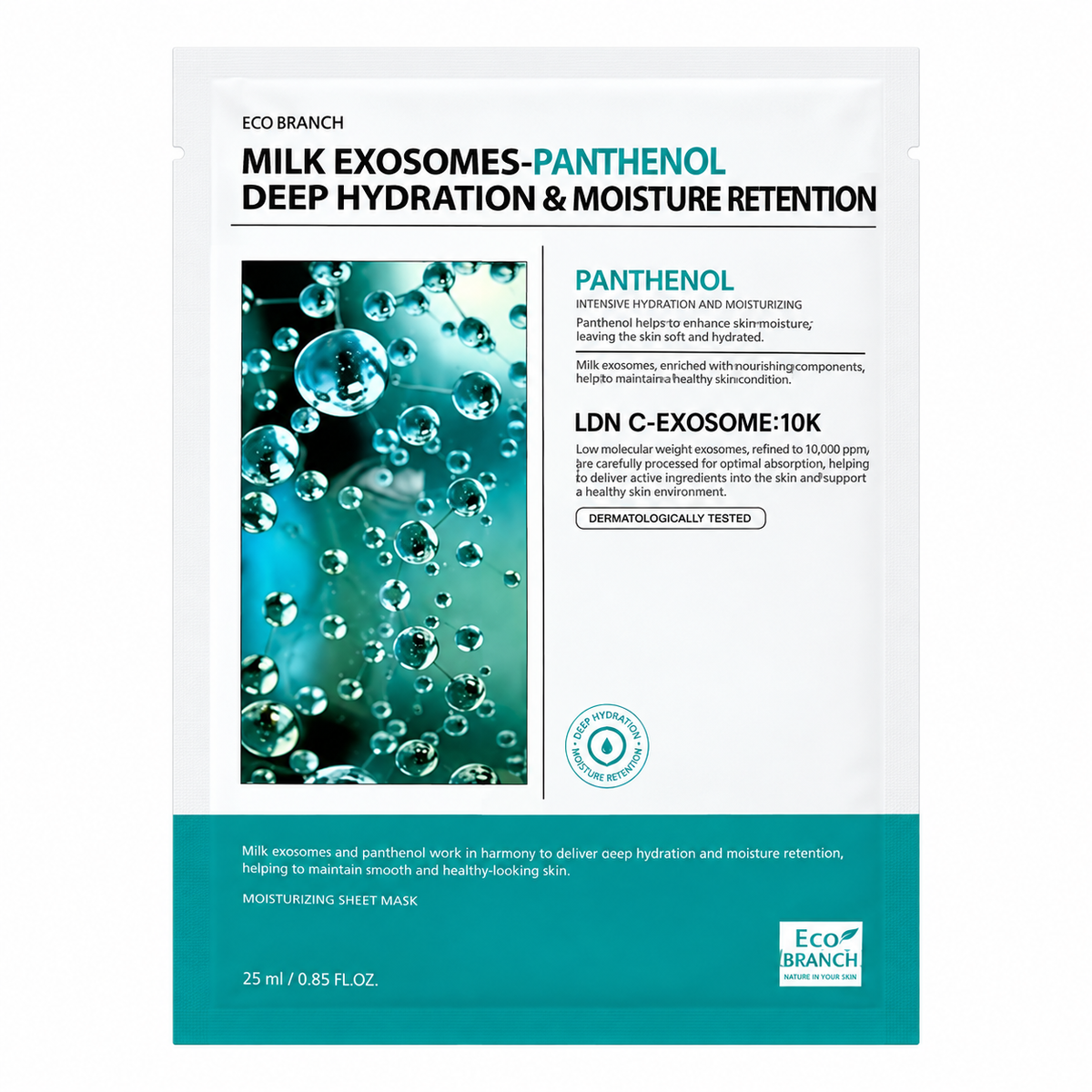 ECO BRANCH Milk Exosomes Glutathione Sheet Mask — 1 Sheet, 40 g