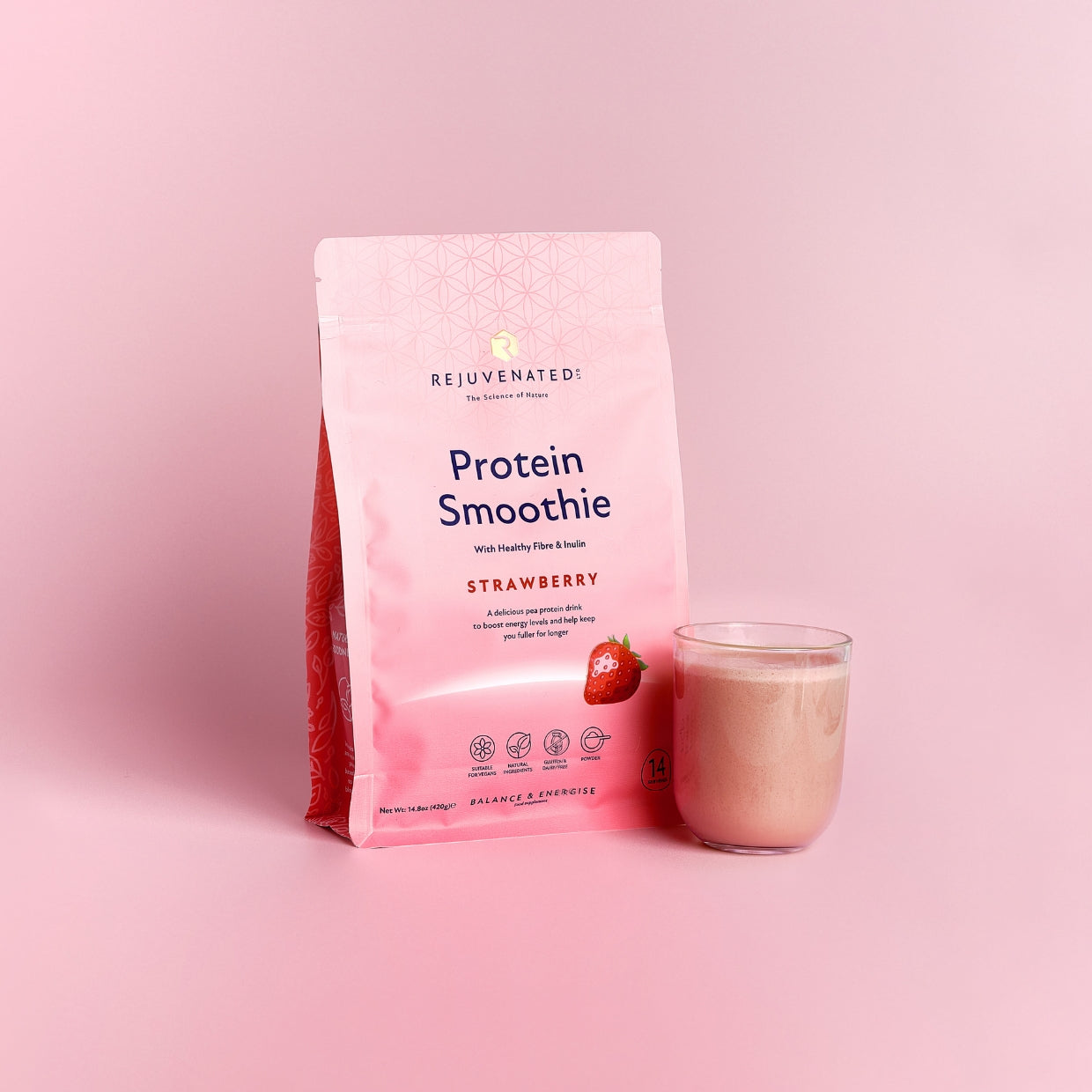 Rejuvenated Protein Smoothie Strawberry — 420 g (14 Servings)