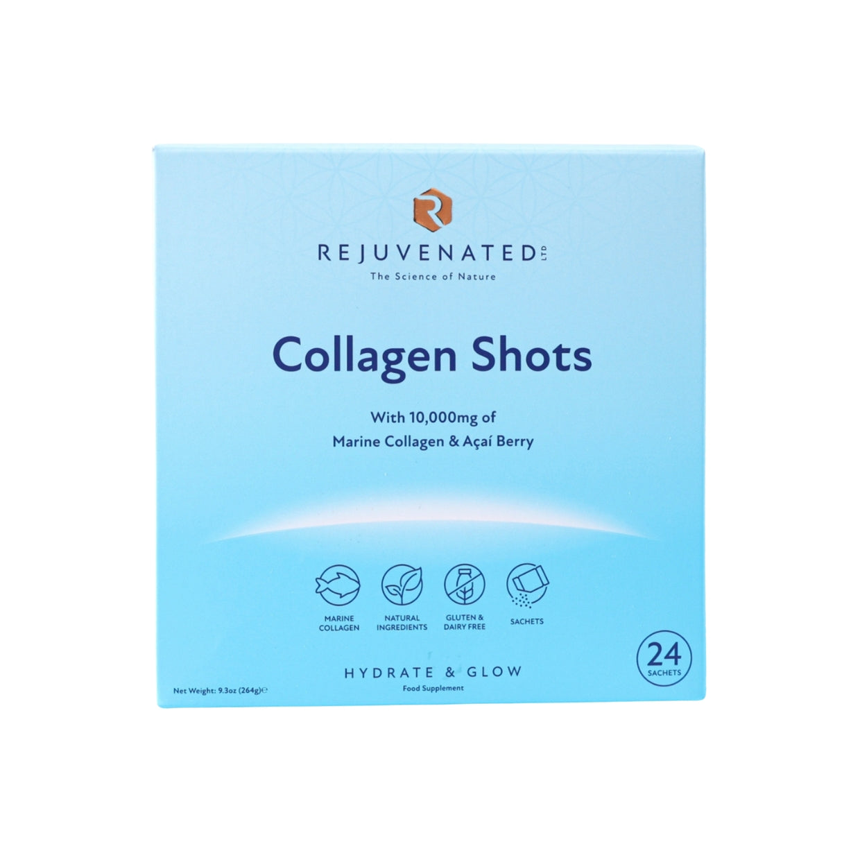 Rejuvenated Collagen Shots 10,000 mg per Serving Acai Berry — 24 х 11 g