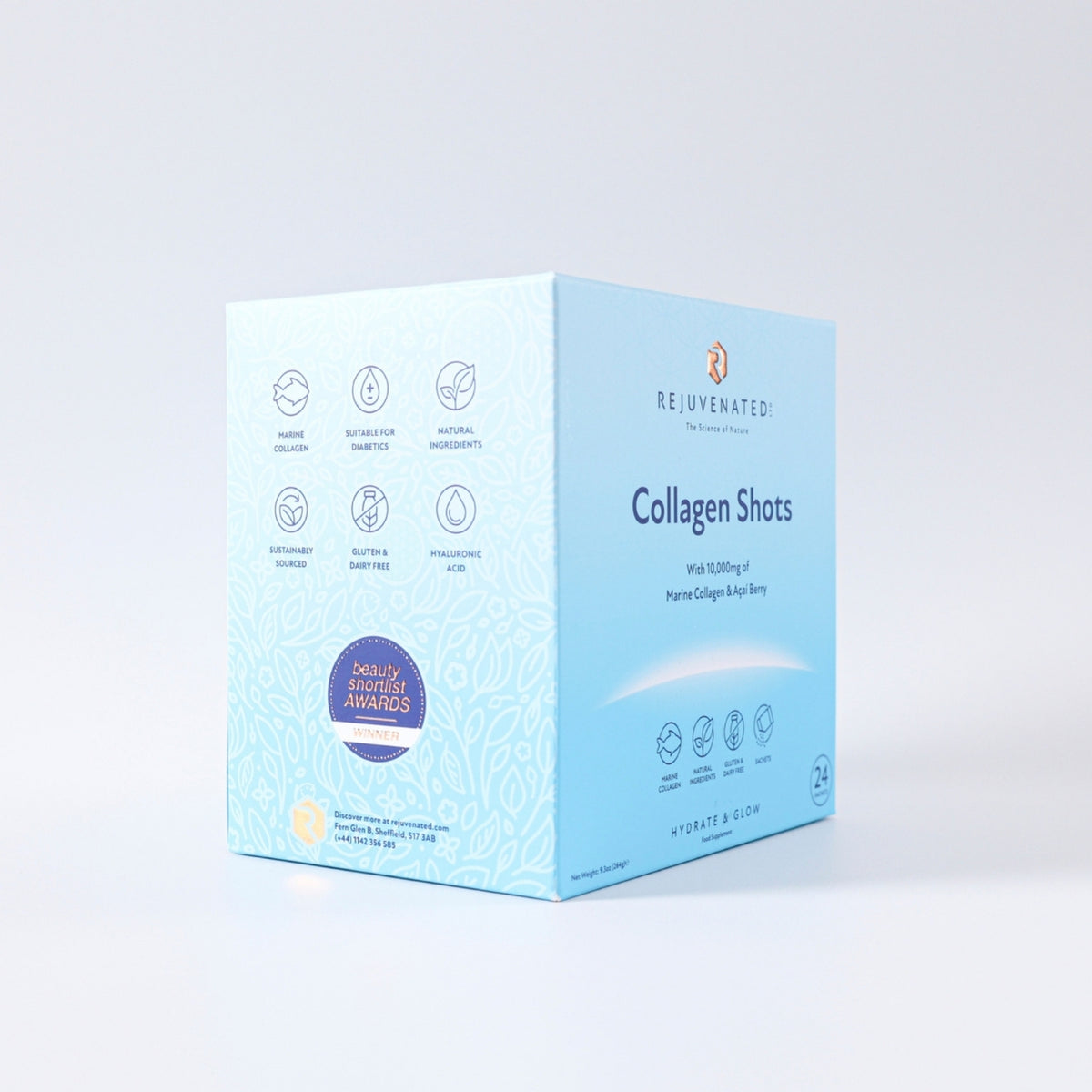 Rejuvenated Collagen Shots 10,000 mg per Serving Acai Berry — 24 х 11 g