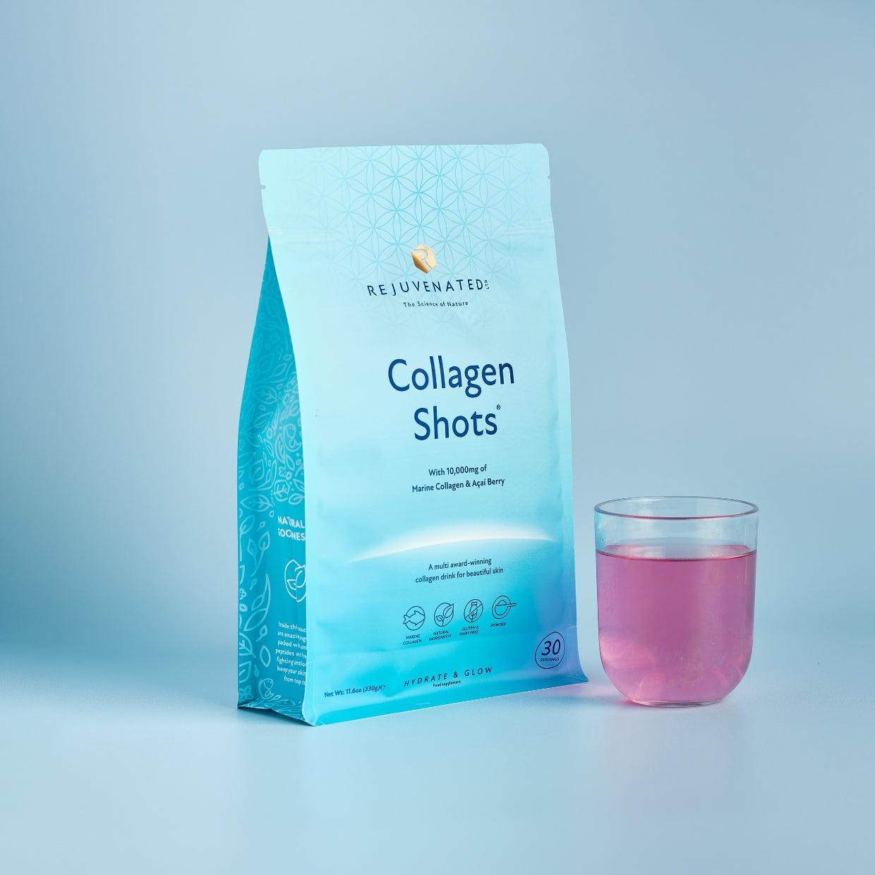 Rejuvenated Collagen Powder 10,000 mg per Serving Acai Berry — 1 x 330 g (30 Servings )