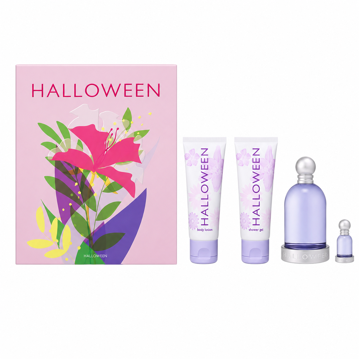 Halloween Eau de Toilette Gift Set — 100 mL Eau de Toilette + 4.5 mL Eau de Toilette + 100 mL Body Lotion + 100 mL Shower Gel