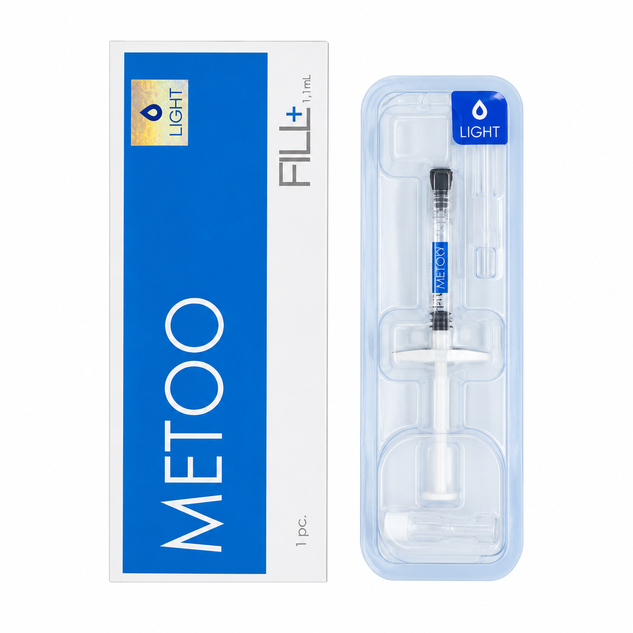 Metoo Fill+ Cross-Linked Hyaluronic Acid Dermal Filler Non-Lidocaine (Volume / Deep / Light) – 1 x 1.0 mL