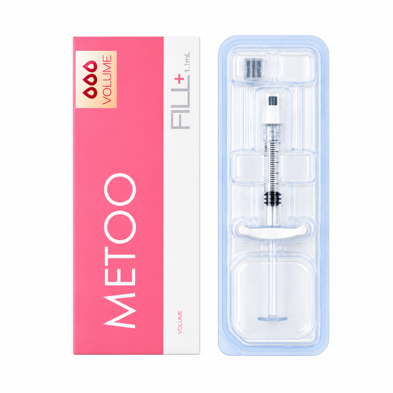 Metoo Fill+ Cross-Linked Hyaluronic Acid Dermal Filler Non-Lidocaine (Volume / Deep / Light) – 1 x 1.0 mL