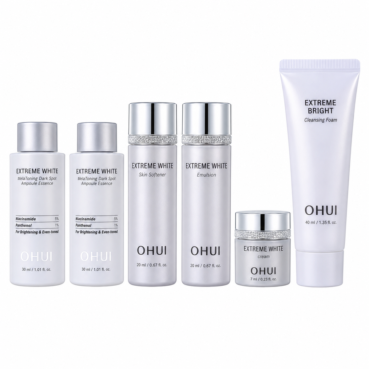 OHUI Extreme White MelaToning Dark Spot Ampoule Essence Duo Set