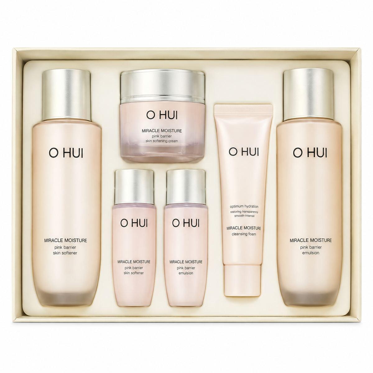 OHUI Miracle Moisture Pink Barrier 3-Piece Special Set with Cushion — 1 x 1260 g