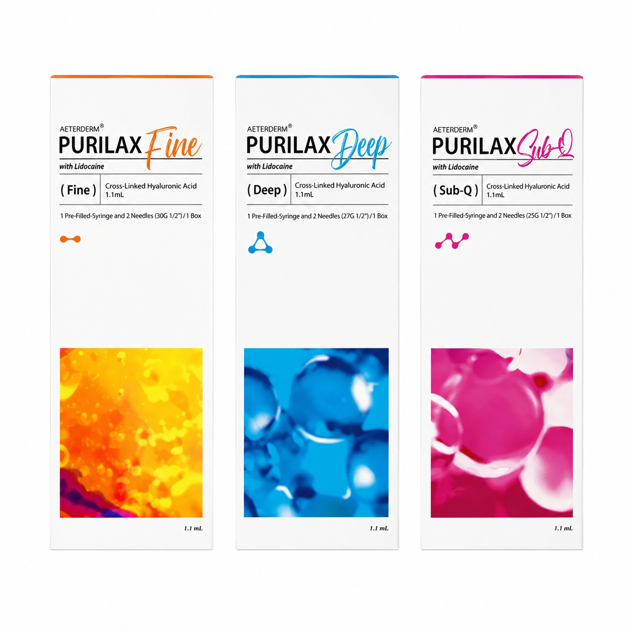 Purilax Cross-Linked Hyaluronic Acid Dermal Filler Lidocaine (Sub-Q / Deep / Fine) – 1 x 1.1 mL