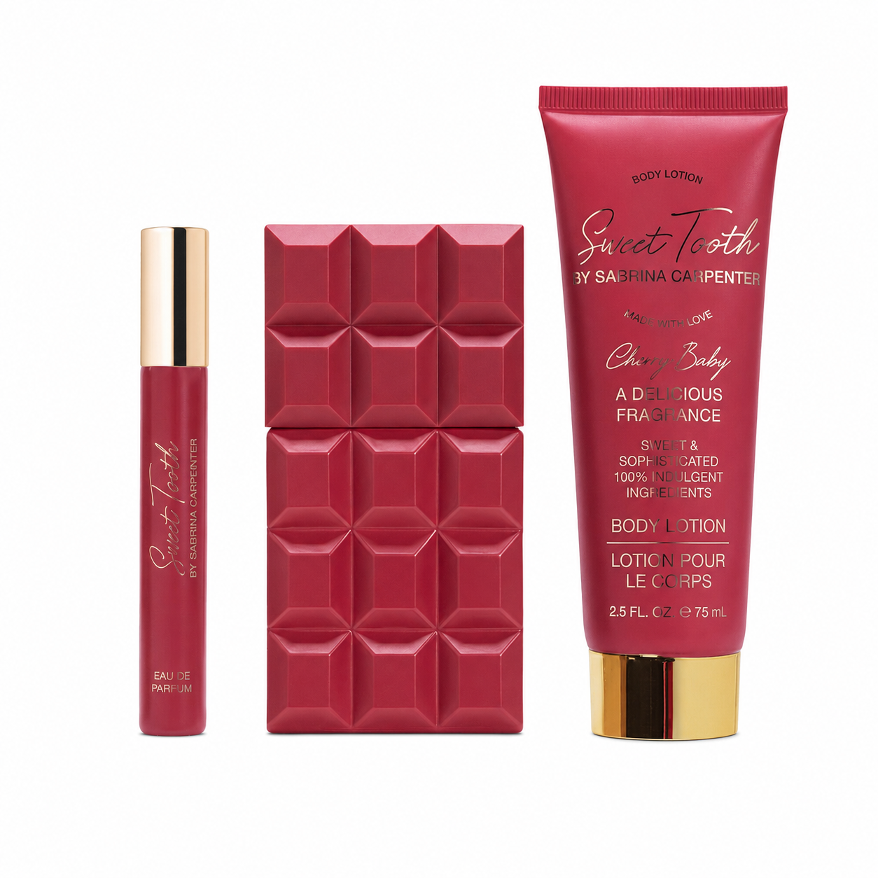 Sabrina Carpenter Cherry Baby Gift Set — 30 mL Eau de Parfum + 10 mL Travel Spray + 75 mL Body Lotion