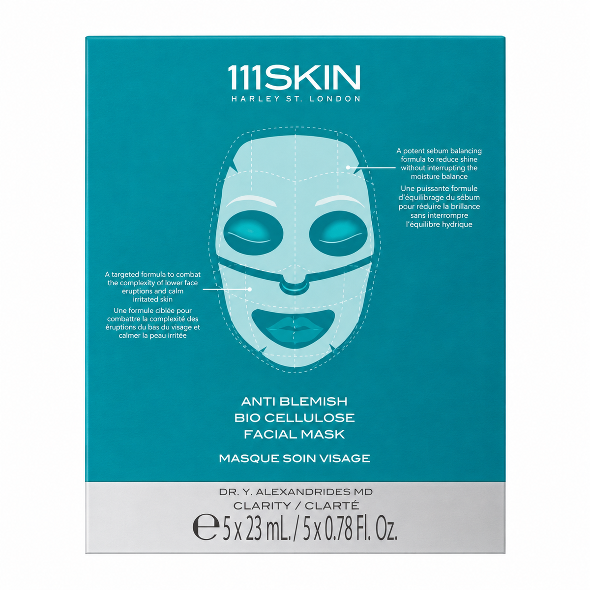111SKIN Anti-Blemish Bio Cellulose Facial Masks — 5 × 25mL