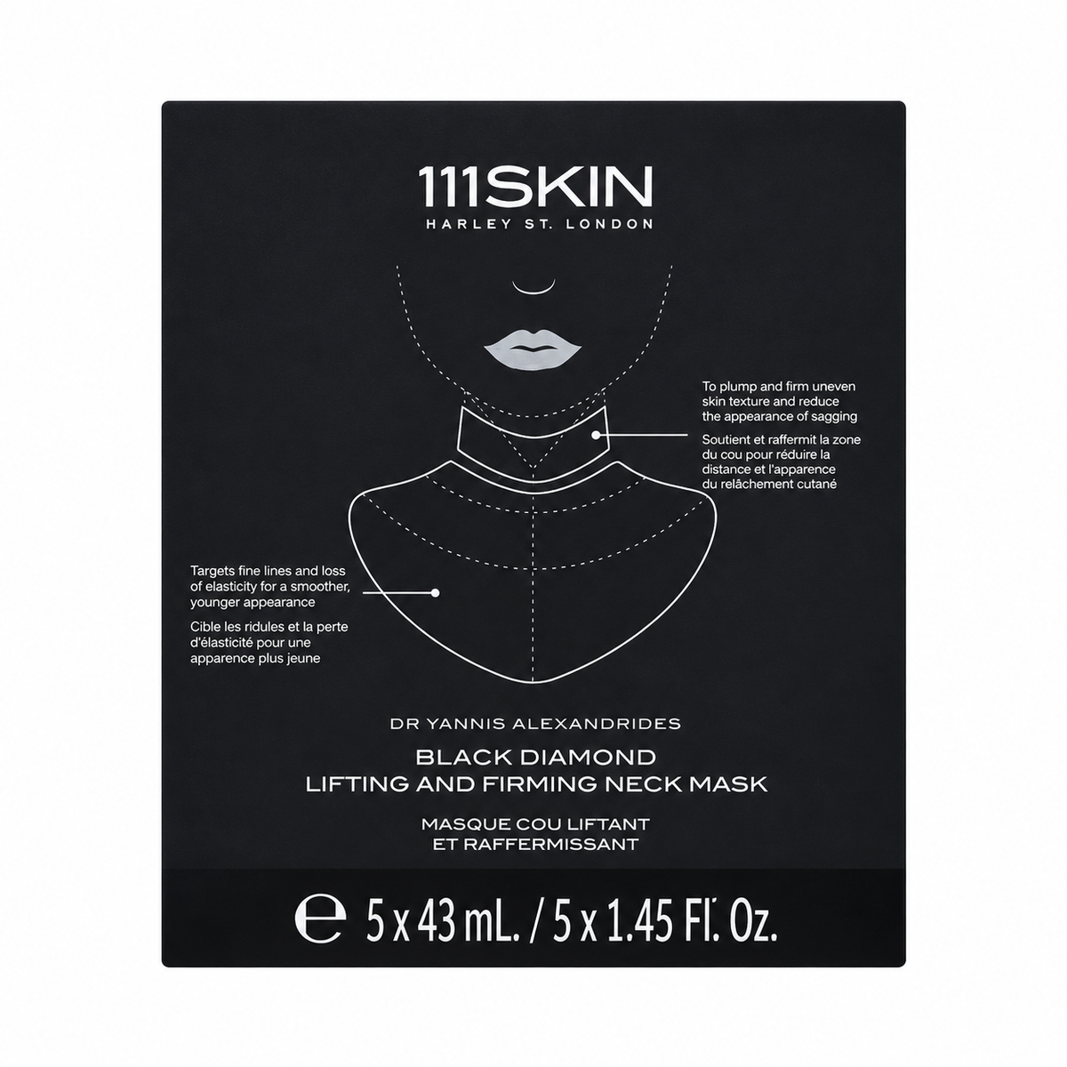111SKIN Black Diamond Lifting & Firming Neck Masks — 5 × 30mL
