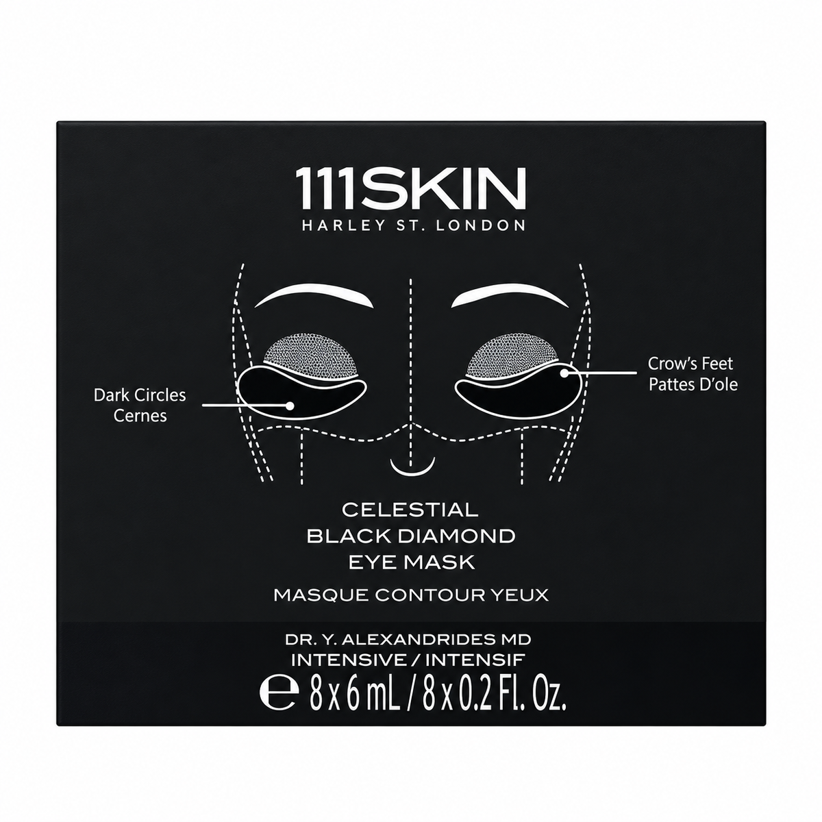111SKIN Celestial Black Diamond Eye Masks — 8 × 6mL