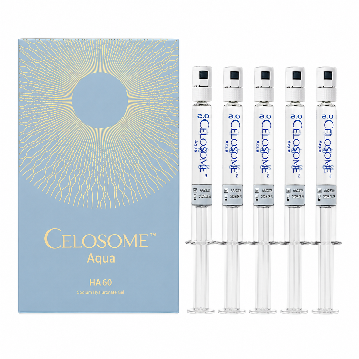 Celosome Aqua Hyaluronic Acid Skin Booster Non-Lidocaine – 5 x 2.5 mL