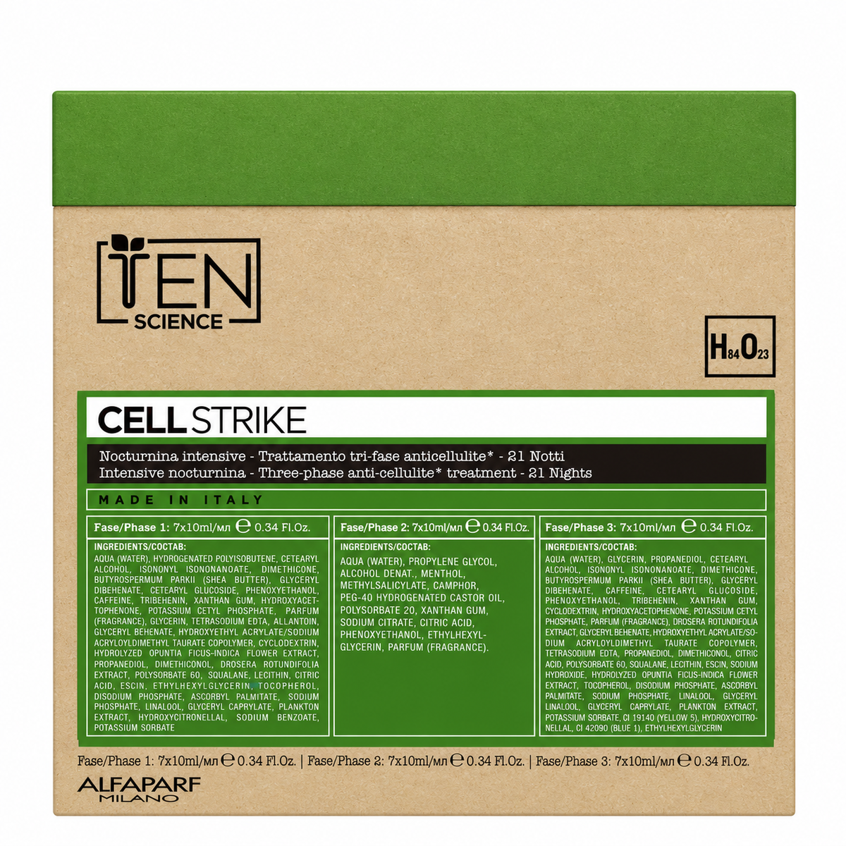 TEN SCIENCE Cell Strike Intensive Night 3-Phase Anti-Cellulite Treatment — 21 x 10 mL