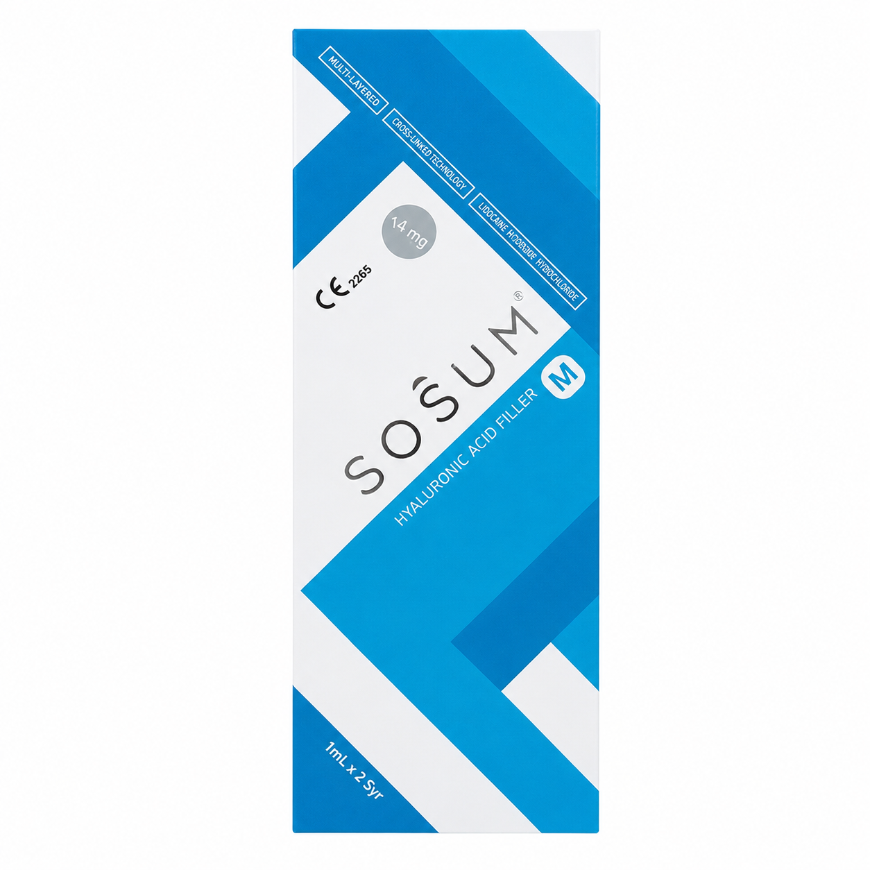 Sosum Cross-Linked Hyaluronic Acid Dermal Filler Non-Lidocaine (H / M / S) – 2 x 1.0 mL