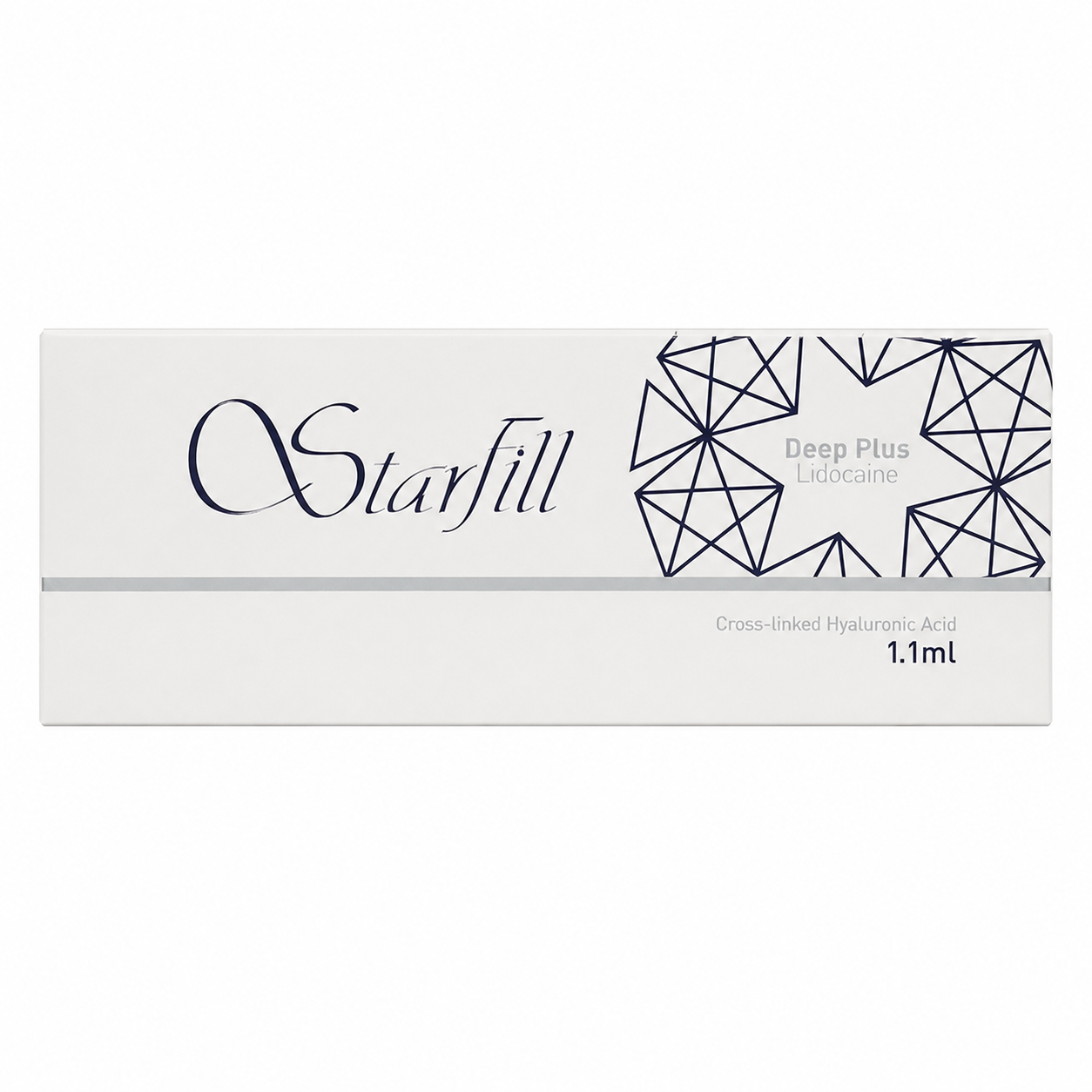 Starfill Cross-Linked Hyaluronic Acid Dermal Filler Lidocaine (Implant Plus / Deep Plus / Plus) – 1 x 1.1 mL