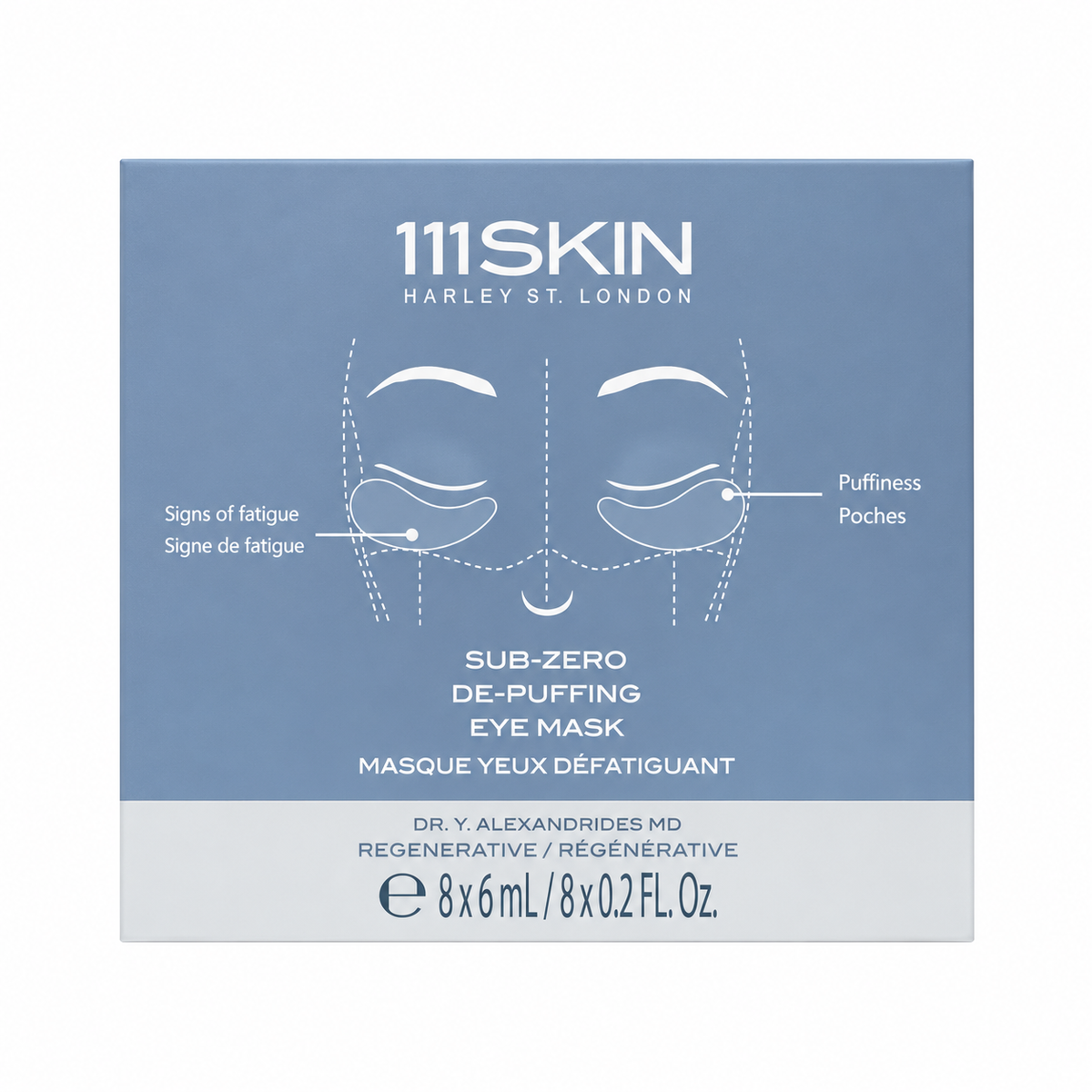111SKIN Cryo De-Puffing Eye Masks — 8 × 6mL