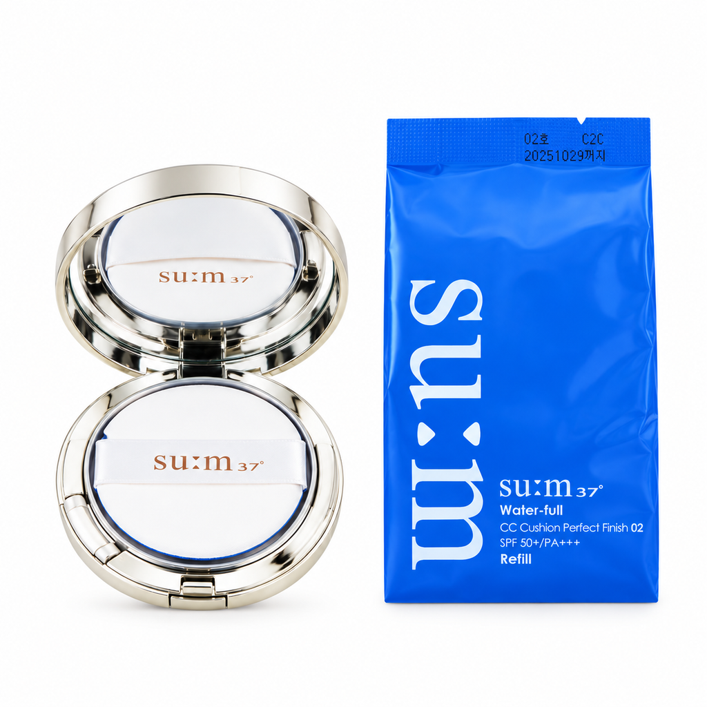 SU:M37 Water-Full CC Cushion Perfect Finish SPF50+ PA+++ with 1 Refill — Shade 02, 155 g