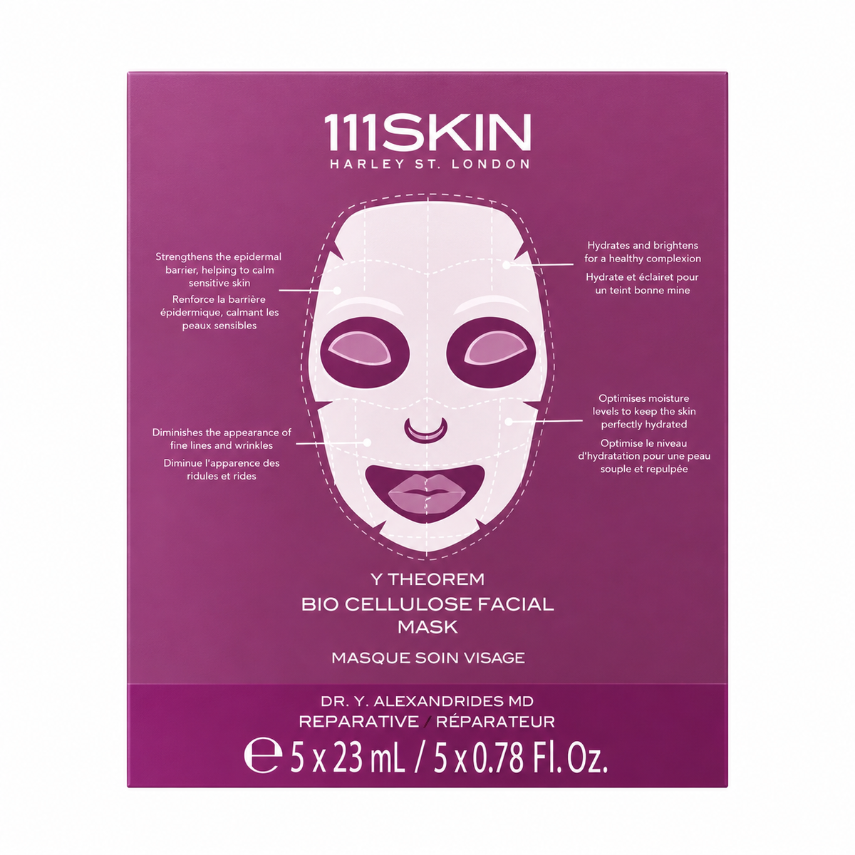 111SKIN Y Theorem Bio Cellulose Facial Masks — 5 × 23mL